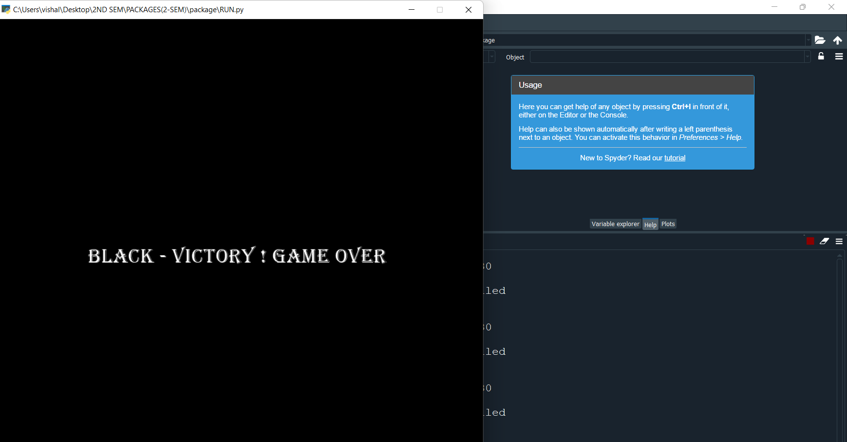 Multiplayer game over with winner name